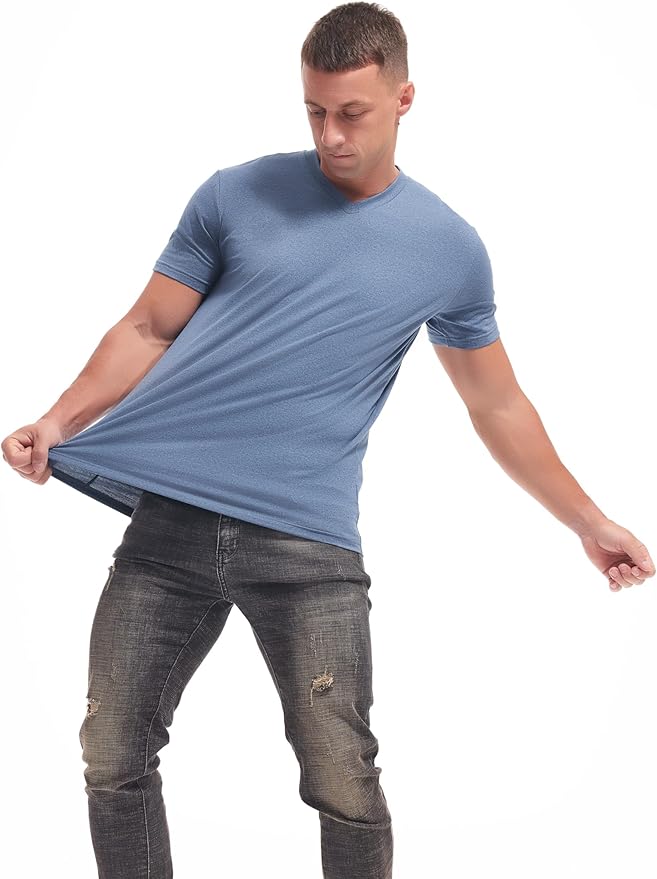 Men’s Modern Fitted V-Neck T-Shirt Premium Comfort Undershirt