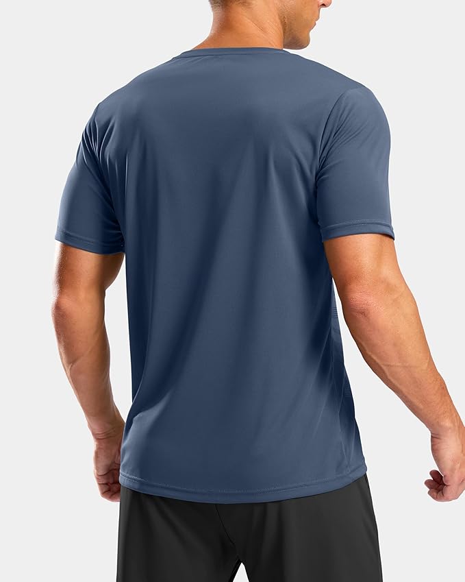 Men's Navy Blue Workout T-Shirt Lightweight Moisture Wicking Gym Top