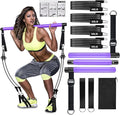 Pilates Bar Kit with Resistance Bands,Pilates Bar with Stackable Bands Workout Equipment for Legs,Hip,Waist and Arm,Exercise Fitness Equipment for Women & Men Home Gym Yoga Pilates