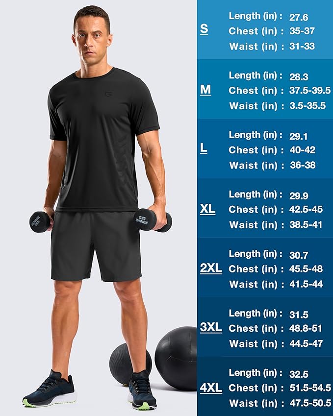 Men's Quick-Dry Athletic Running T-Shirt Lightweight Gym Tee
