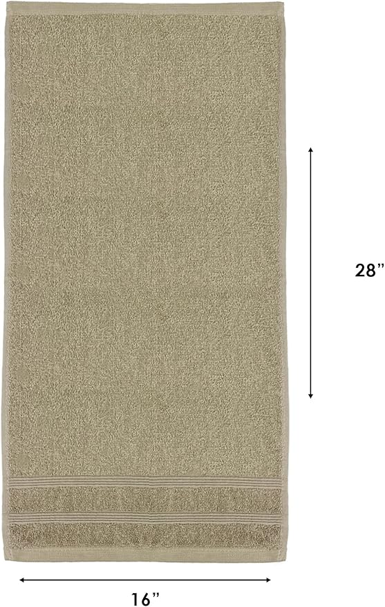 Kaufman - Premium Hand Towels Set for Bathroom, Spa, Gym, and Face Towel 100% Cotton Ring Spun, Ultra Soft Feel and Highly Absorbent Towels (Linen, 36-PK)