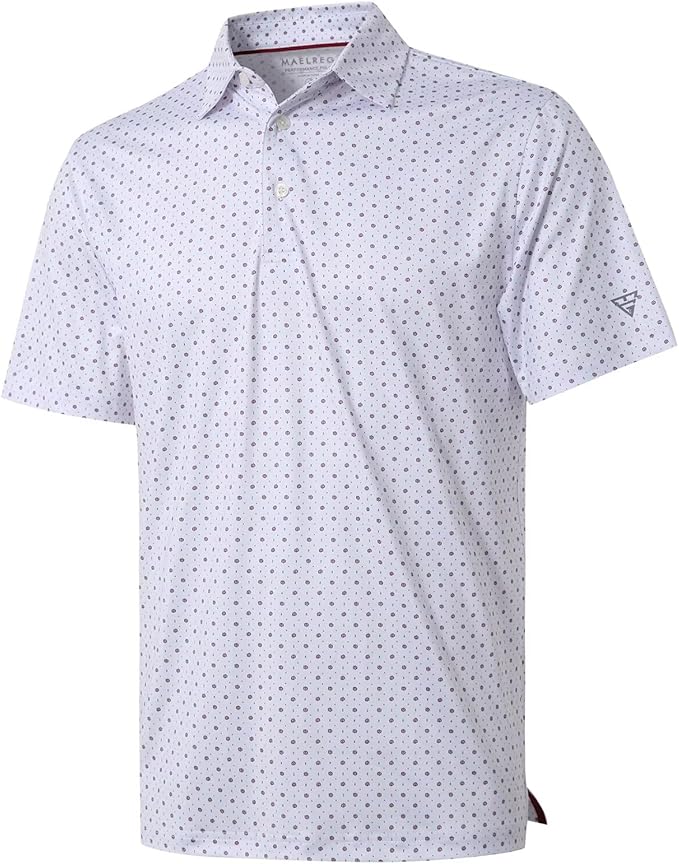 Men's striped short sleeve performance golf polo in lightweight moisture wicking fabric