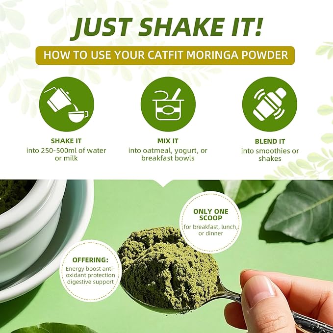 Matcha Moringa Powder – Superfood Blend with Green Tea & Resveratrol, Energy & Focus Support, Immune & Antioxidant Defense, Vegan, Gluten-Free, 8oz