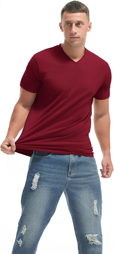 Men’s Modern Fitted V-Neck T-Shirt Premium Comfort Undershirt