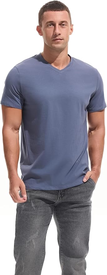 Men’s Modern Fitted V-Neck T-Shirt Premium Comfort Undershirt
