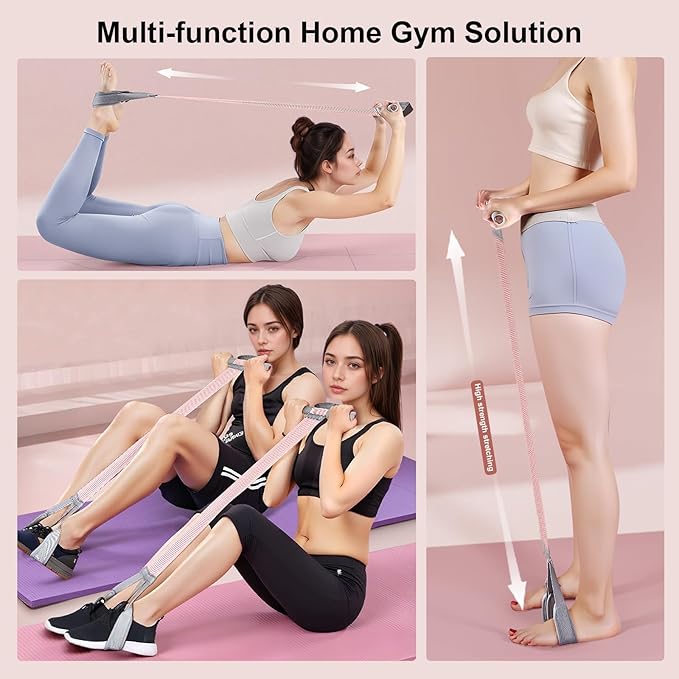 Fabric Resistance Band with Handles, Resistance Bands for Women, Non-Slip Elastic Bands for Strength Muscle Training, Stretch Band Workout Equipment for Leg Arm Chest Core Wrist Ankle