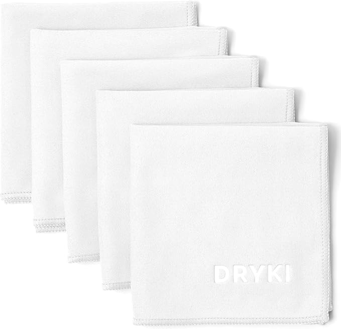 Pocket-Sized Sweat Towels - The Original Sweat Absorbing Handkerchiefs - Quick-Dry Microfiber Sweat Rags for Face, Hands, & Body - Men & Women - Gym, Sports, and Work (White: 5 Pack)