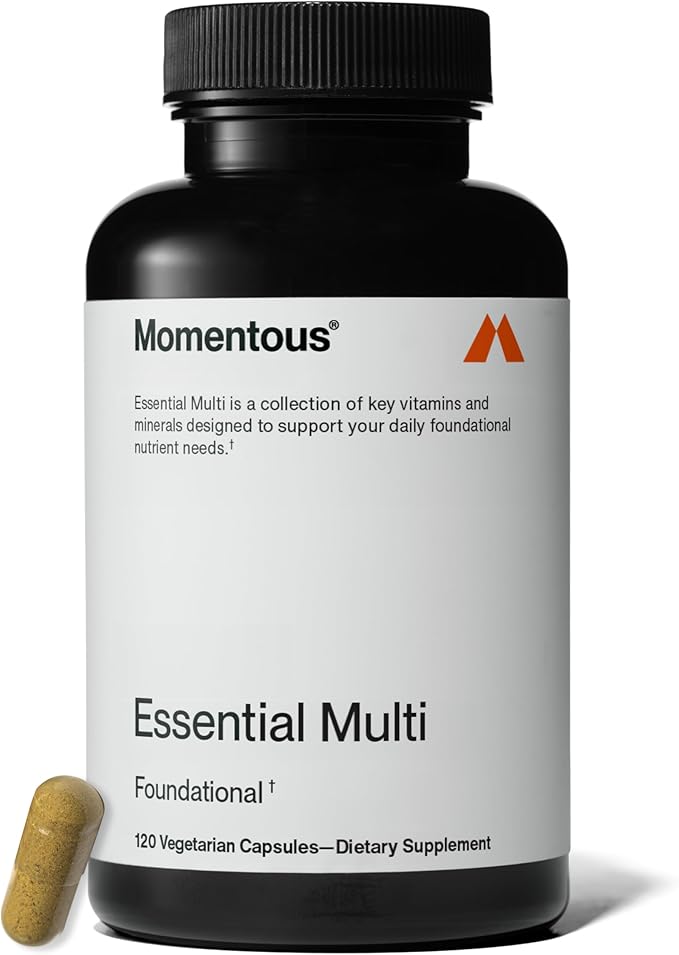 Momentous Essential Multivitamin for Women & Men - Complete Vitamin & Mineral Complex for Athletes & Wellness Enthusiasts - GMO- & Gluten-Free - NSF Certified for Sport - 30 Servings