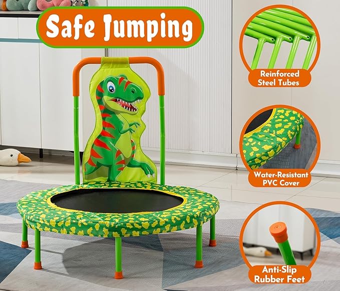 36 Inch Kids Toddler Trampoline with Safety Handlebar