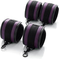 6-piece black PU adjustable sports training and yoga strap set