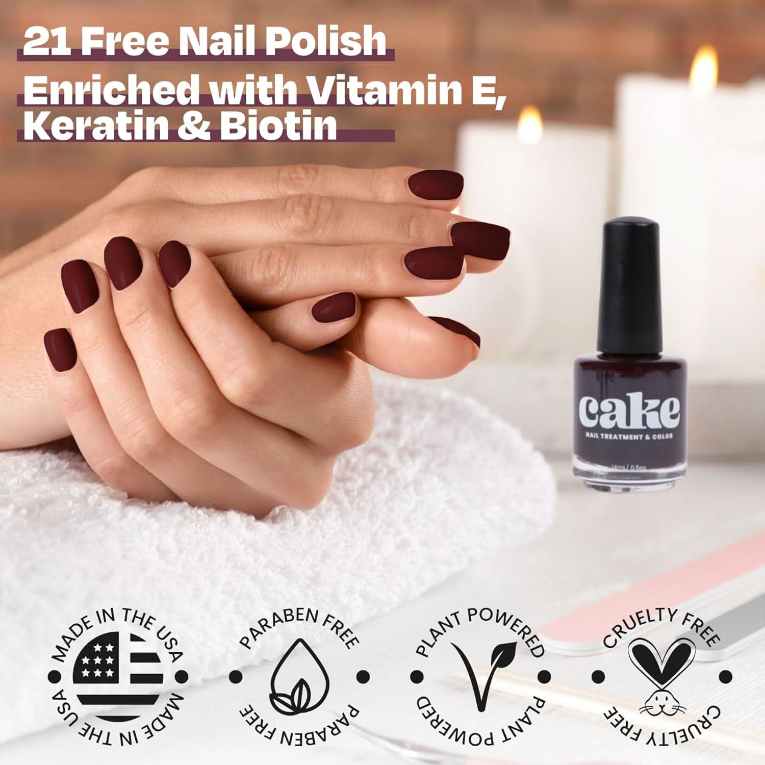 Midnight Rendezvous Nail Strengthening Polish - Deep Black & Red