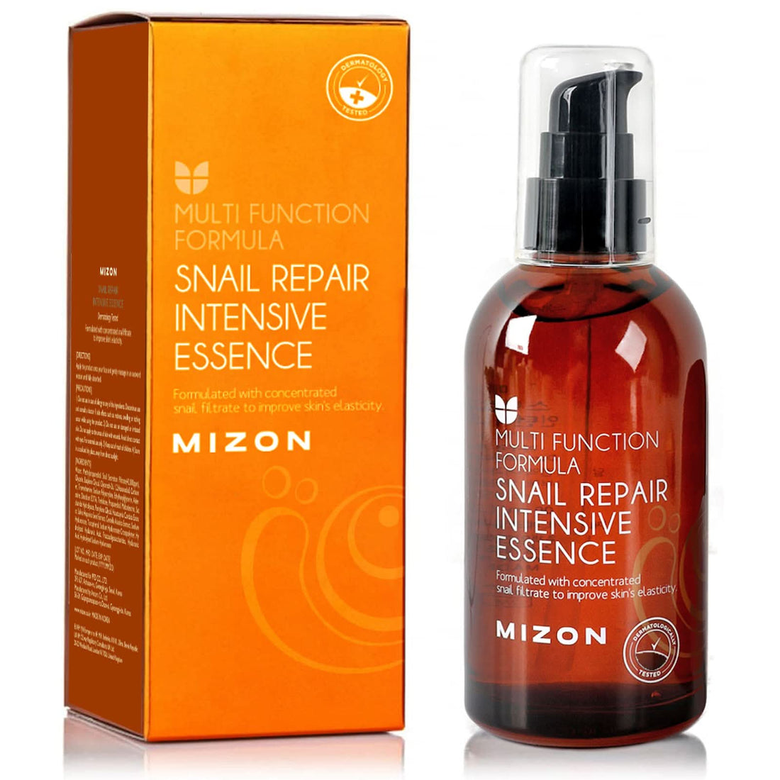 Bottle of MIZON Snail Repair Intensive Essence 3.38 fl oz for skin hydration and repair