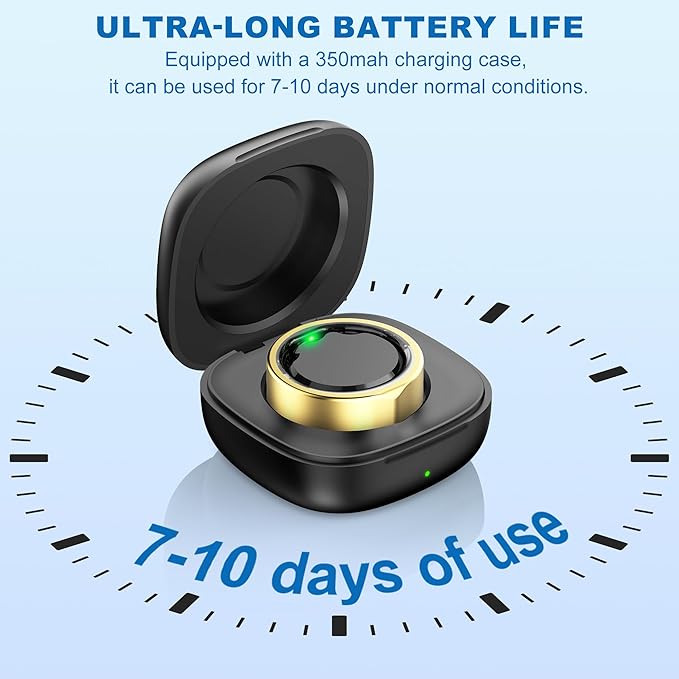 Smart Ring-Size First Before You Buy, No APP Subscription,7-10 Days of Use,Sleep & Activity Real-Time Monitor, Stress & Heart Rate Tracker, Compatible with iOS and Android (Rose Gold, 12)