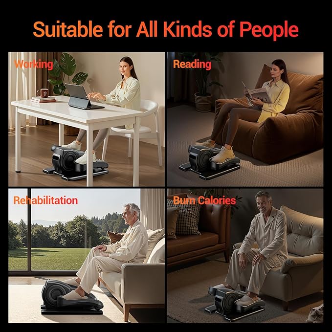 Under Desk Elliptical Leg Exerciser for Seniors and Home Office