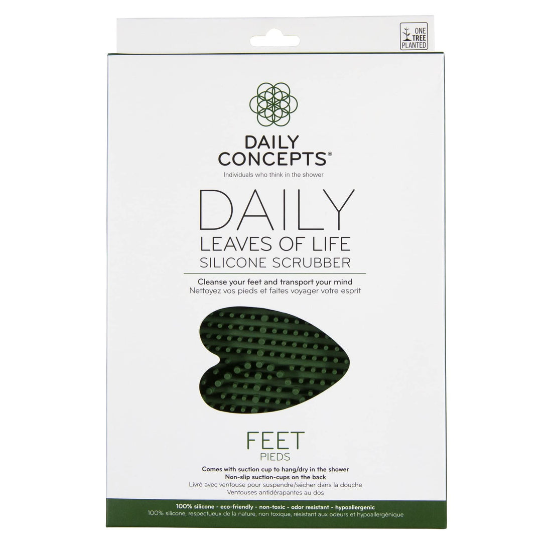 Green Silicone Body Scrubber for Minimalist Eco-Friendly Bathing