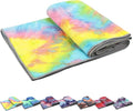 Yoga Towels Non Slip Hot Yoga Towel Skidless Waffle Texture100% Absorbent Odorless Microfiber Yoga Blanket Standard Sized 24 x72 in Mat Towel,for Hot Yoga Bikram Pilates (Pink & Blue & Yellow)