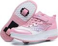 Wooowyet Roller Skate Shoes for Kids Boys Girls Rechargealbe Wheels Sneakers Fashion Roller Wheeled