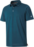 Men's two-tone striped performance polo shirt
