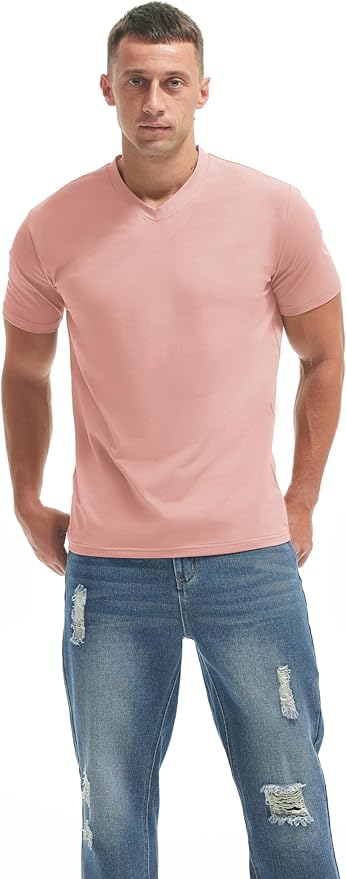 Men’s Modern Fitted V-Neck T-Shirt Premium Comfort Undershirt