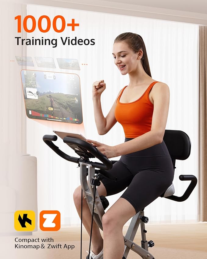 Folding Exercise Bike: 5-in-1 Magnetic Stationary Home Workout Gym