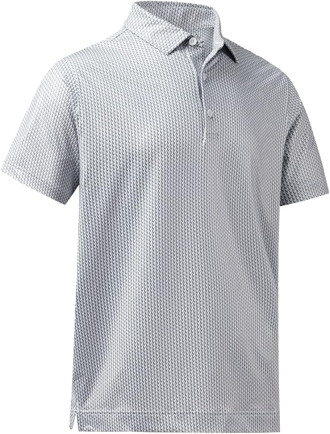 Men's Quick Dry Performance Polo Shirt - Athletic Print Golf Top