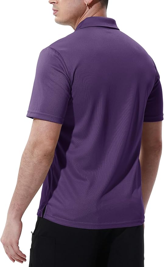 Men's Quick-Dry Golf Polo Shirt with Chest Pocket Short Sleeve