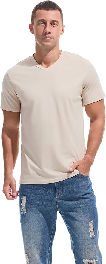 Men’s Modern Fitted V-Neck T-Shirt Premium Comfort Undershirt