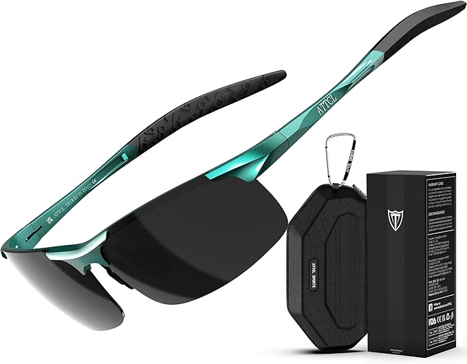 ATTCL Men's Sports Polarized Sunglasses Men for Driving running Fishing Golf - UV Protection Sun glasses Metal Frame