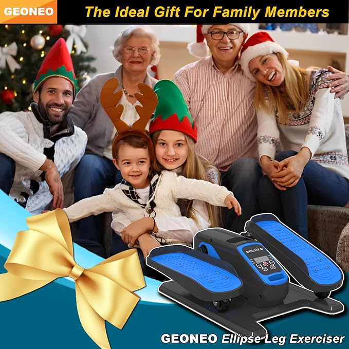 Under Desk Elliptical Machine, Electric Ellipse Leg Exerciser for Senior, Quiet and Compact Electric Seated Pedal Exerciser for Home with Monitor, Remote Control and 12 Adjustable Speeds
