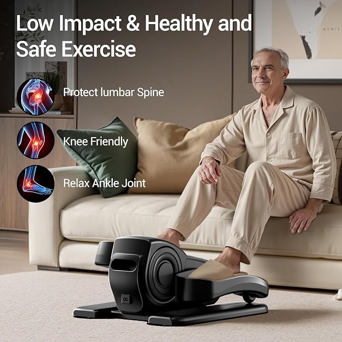 Under Desk Elliptical Leg Exerciser for Seniors and Home Office