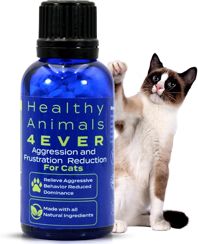 HealthyAnimals4Ever HA4E - Calming Tablets for Stressed and Aggressive Cats - Reduce Cat Aggression & Promote Relaxation - All-Natural, Homeopathic Remedy - 300 Tablets