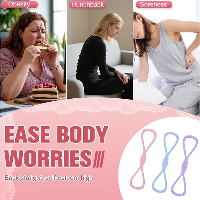 Resistance Bands, Figure 8 Exercise Bands for Women Men, Arm Back Elastic Rope for Glutes,Back,Fullbody Yoga Pulling Rope, Gift for Sports Lover/Beginner (25 lbs)