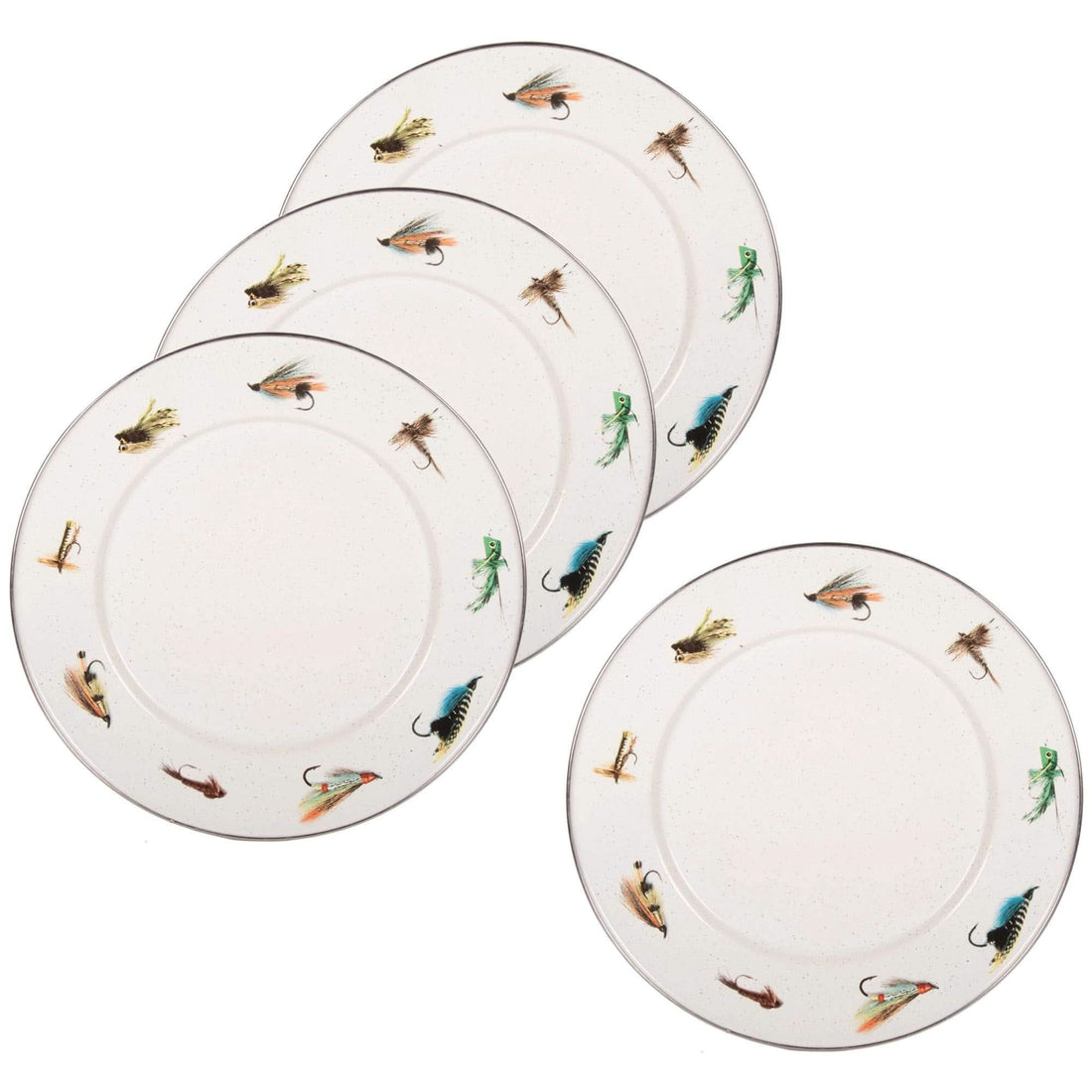 10.5-Inch Enamelware Dinner Plates, Carbon Steel - Set of 4
