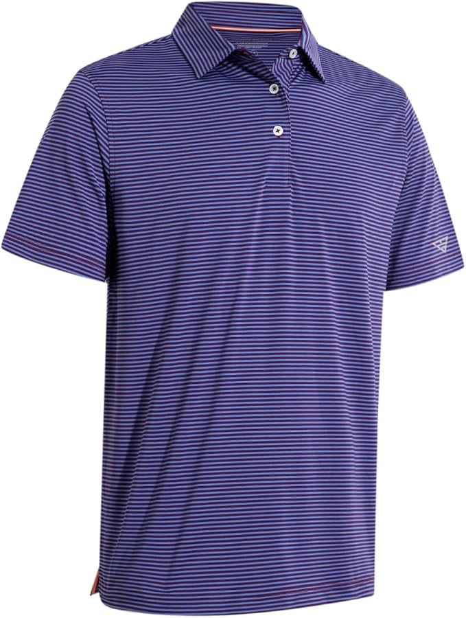 Men's Ironwave Fitness striped short sleeve performance golf polo shirt