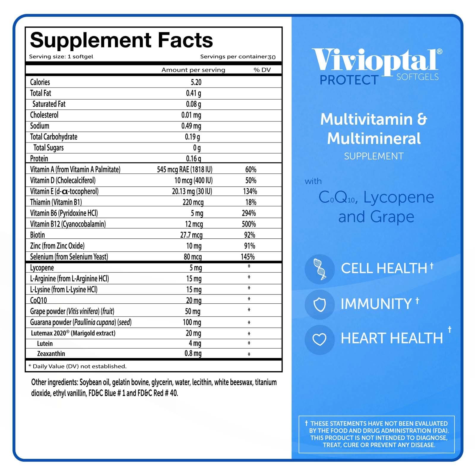 Men’s Multivitamin & Multimineral Supplement with CoQ10 & Grape