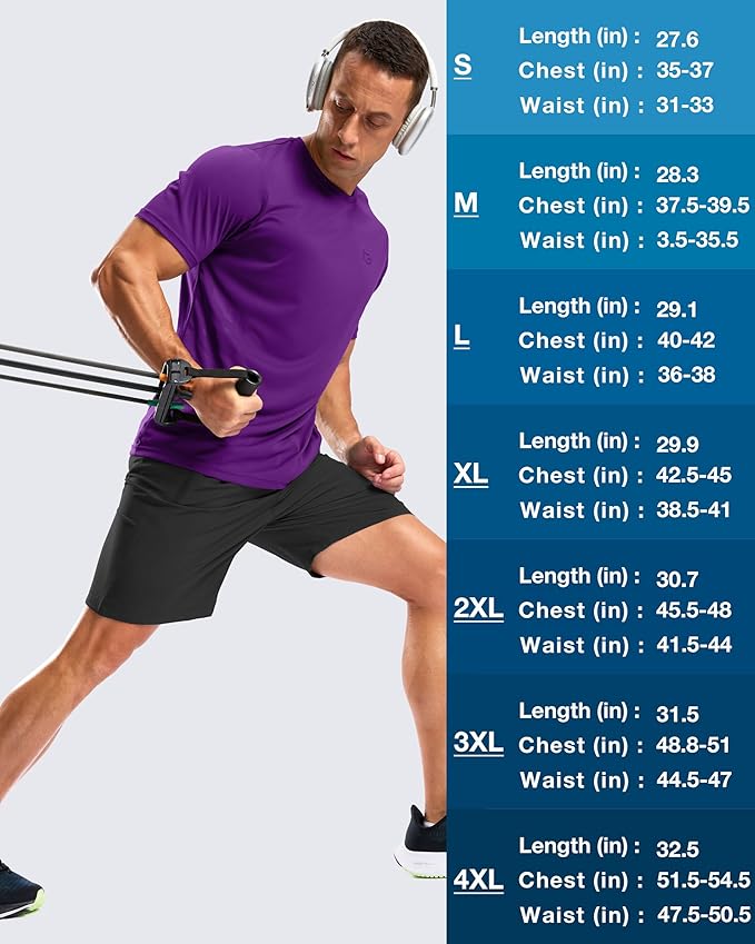 Men's Quick-Dry Athletic Short Sleeve Running & Workout Gym Shirt