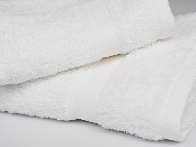 CH White Bath Towels Bulk - 22 x 44 Inches, 100% Cotton Economy Light Weight Towels for Commercial Use - Quick Dry, Ultra-Soft, and Absorbent Bulk Towels (6 Pack)