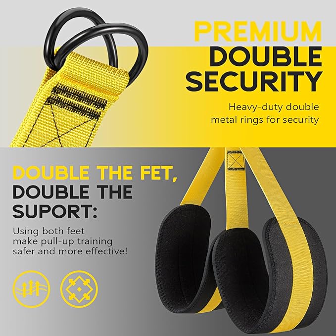 Pull Up Assistance Bands, Adjustable Heavy Duty Resistance Band for Pull Up, 3 Pull Up Bands, Comfortable Fabric Feet/Knee Rest, Assistance Bands for Pull-Up, Home Fitness, Body Stretching