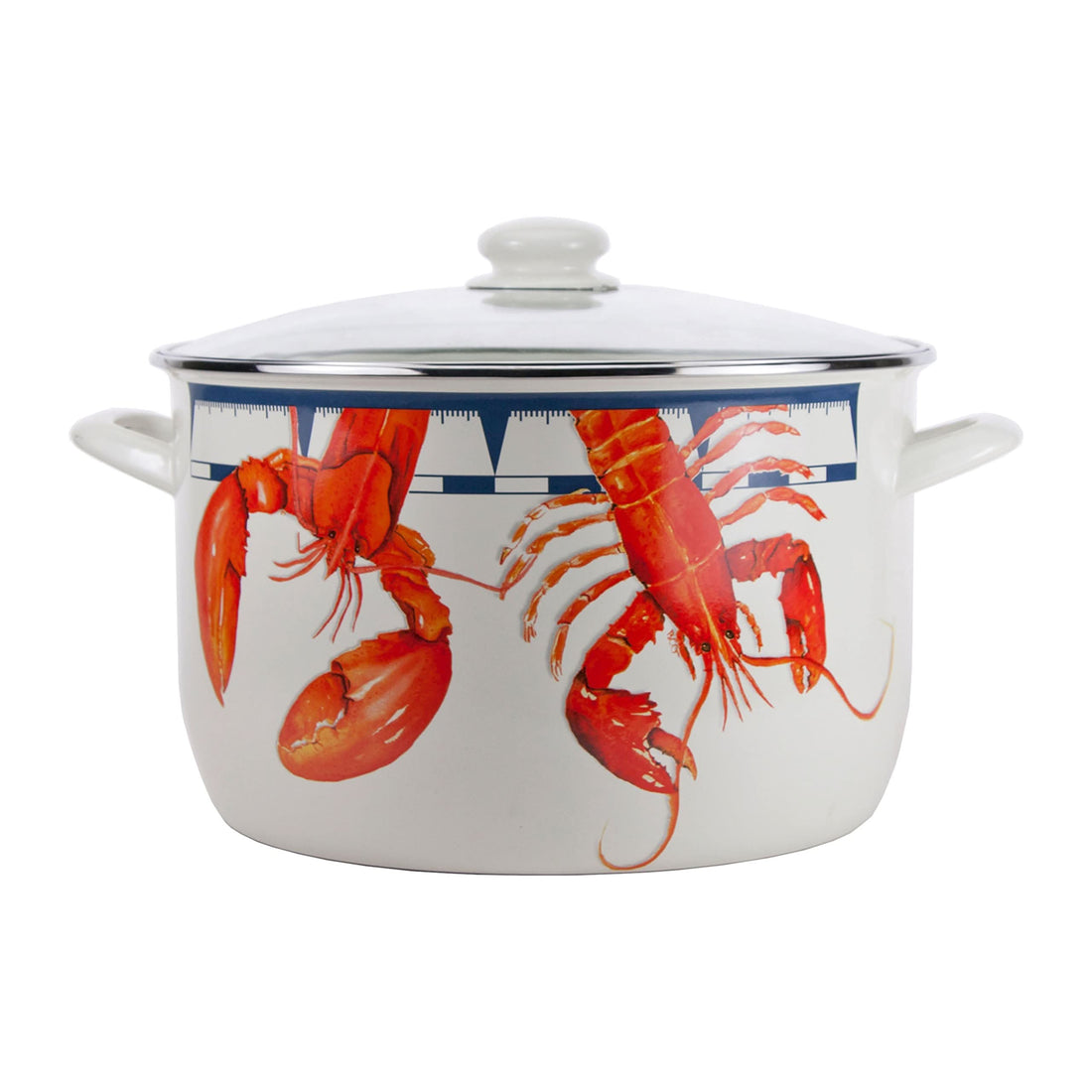 18qt Enamelware Stock Pot with Stainless Steel Trim