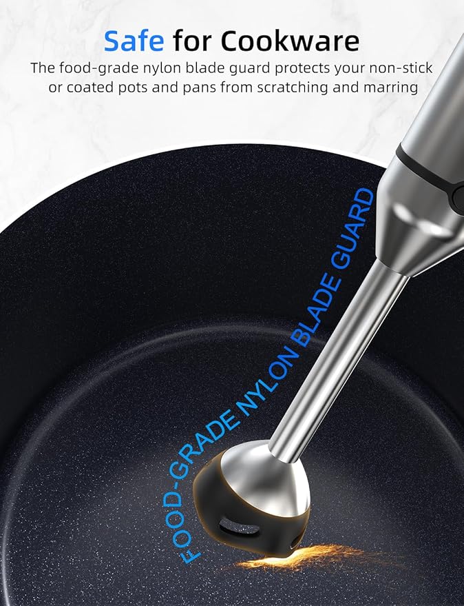 Heavy Duty 4-in-1 Immersion Blender with Food Processor and Whisk