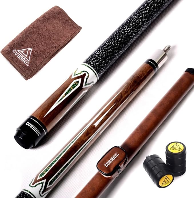 CUESOUL 58 Inch 19oz/20oz Maple Billiard Stick Pool Cue Set 11.5mm/13mm Tip[Weight Adjustable]