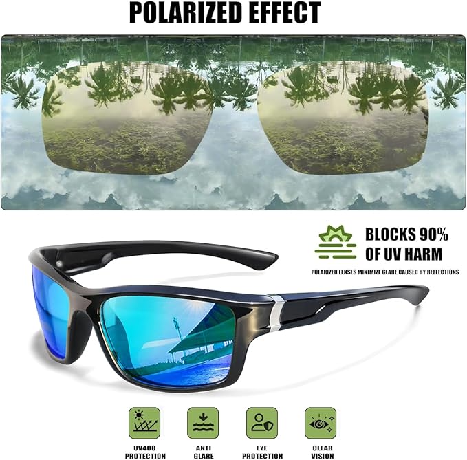 Polarized Sunglasses for Men Women Sports Goggles Lightweight Frame Cycling Running Fishing Driving UV400 Protection