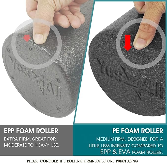 Medium Firm Round PE Foam Roller for Yoga, Pilates & Stretching