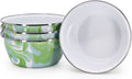 Four Modern Monet watercolor design enamelware salad bowls