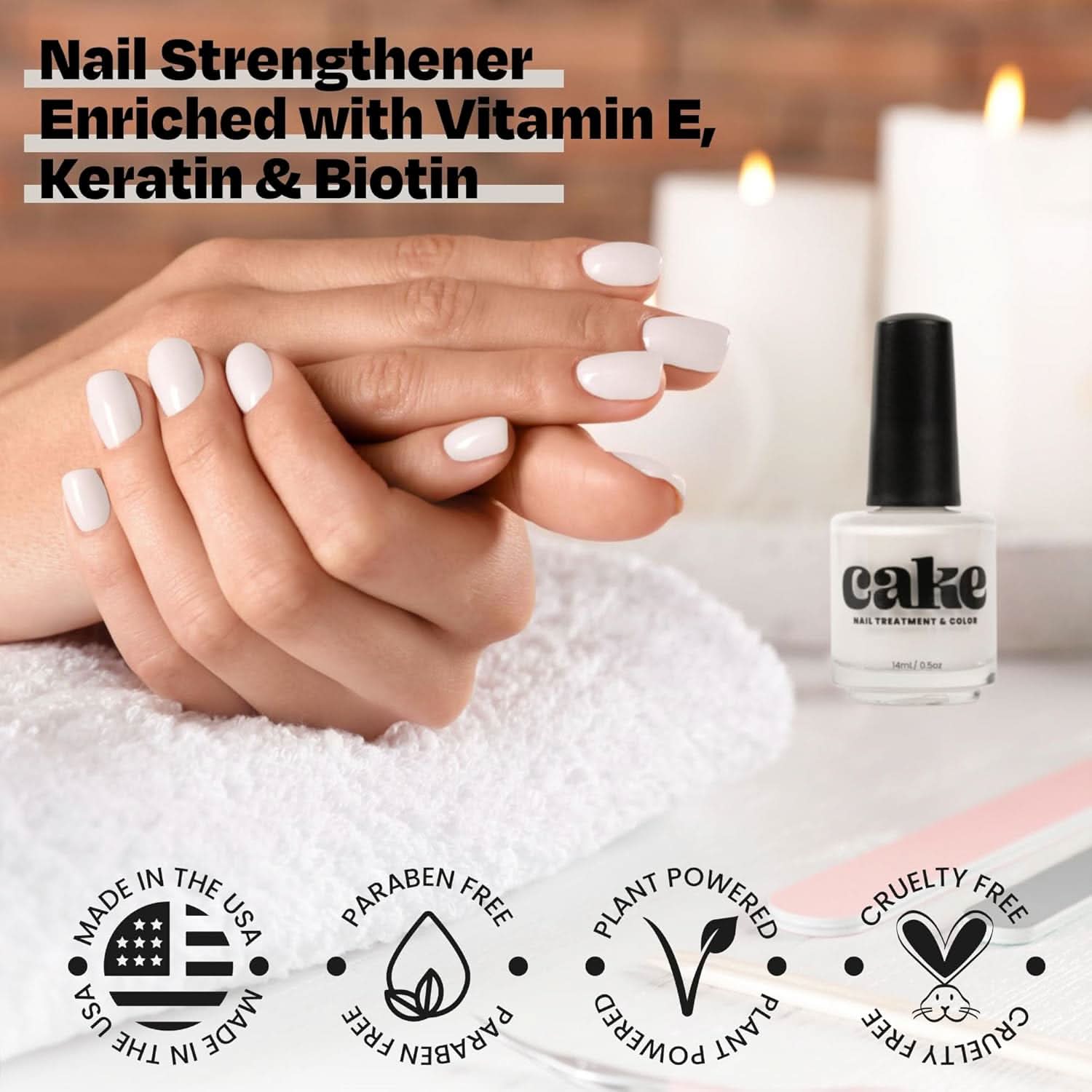 Blanc Canvas Nail Strengthening Polish - Milky White Finish