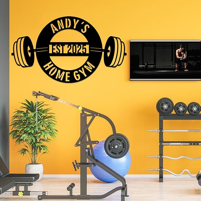 Luxury Personalized Gym Metal Sign, Custom Home Gym Sign, Home Gym Decorations, Gifts for Fitness Lovers, Workout Room Decor, Gym Signs for Home Gym, Christmas Gifts 1