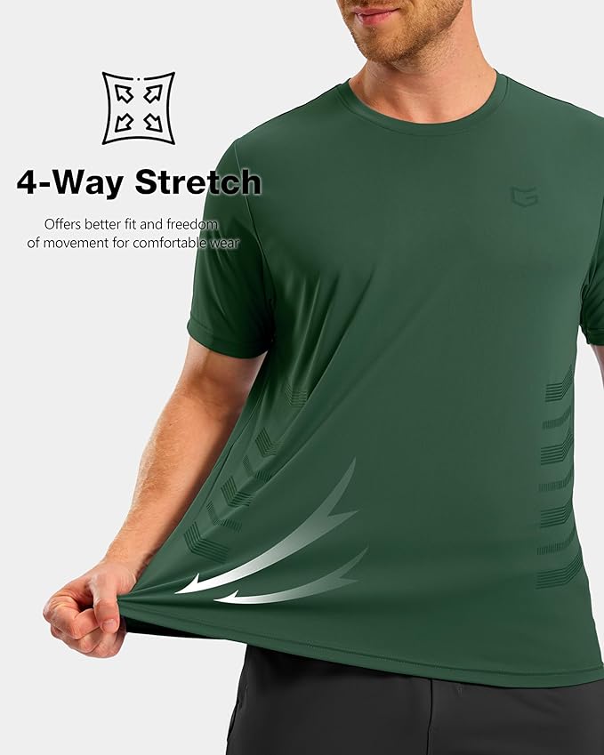 Men's Quick-Dry Athletic Short Sleeve Running & Workout Gym Shirt