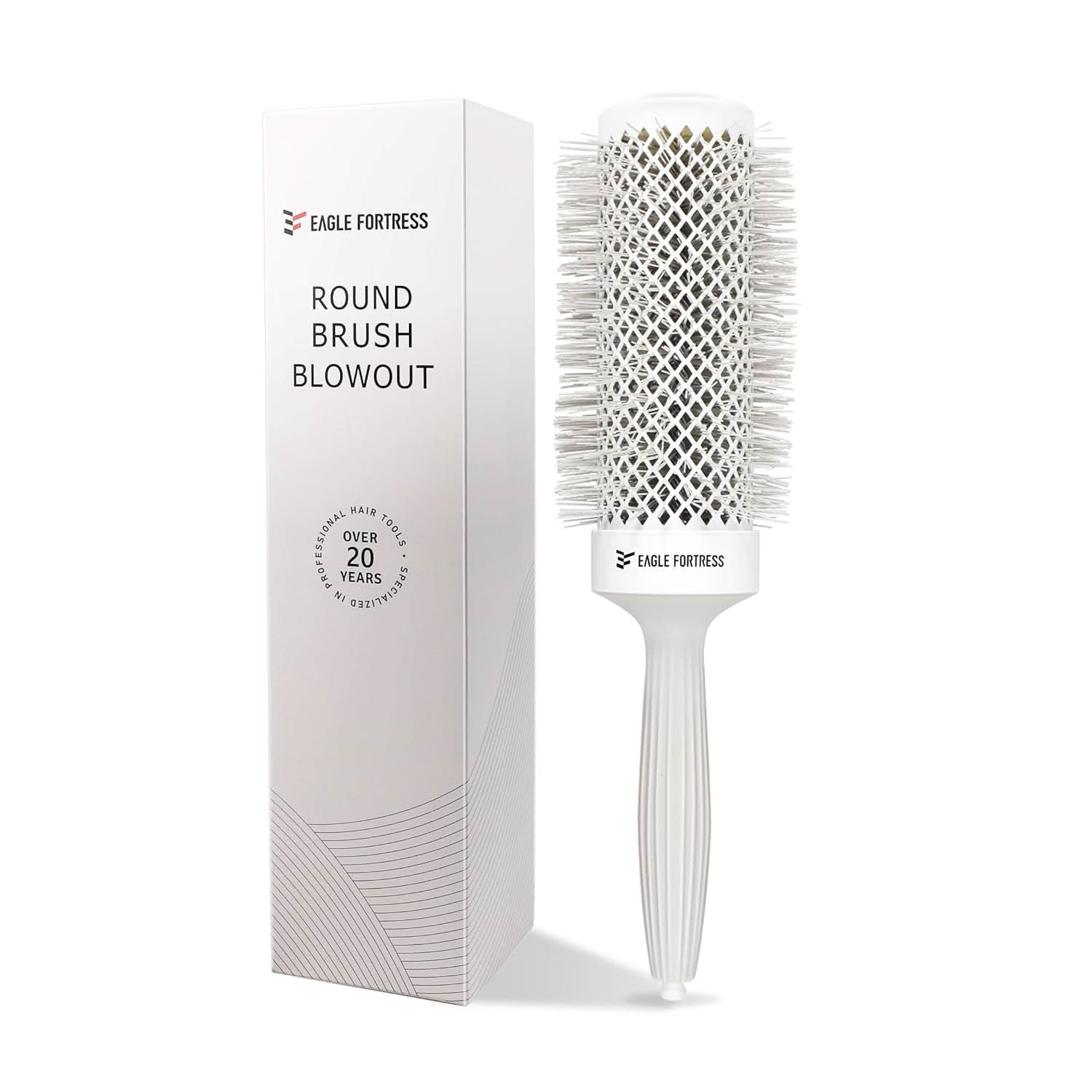 Professional 2.08 inch grey ceramic and ionic extended barrel round hair brush
