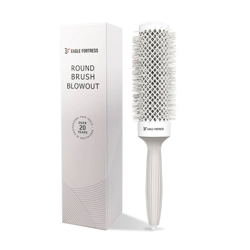 1.69 inch grey extended ceramic barrel round hair brush for blow drying