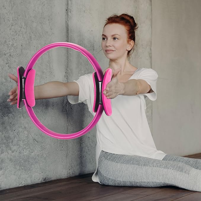 Syhood Pilates Ring 11. 81 Inch Pilates Circle Yoga Ring Magic Lightweight Flexible Workout Equipment for Fitness Physical Therapy Resistance Exercise Arms Legs